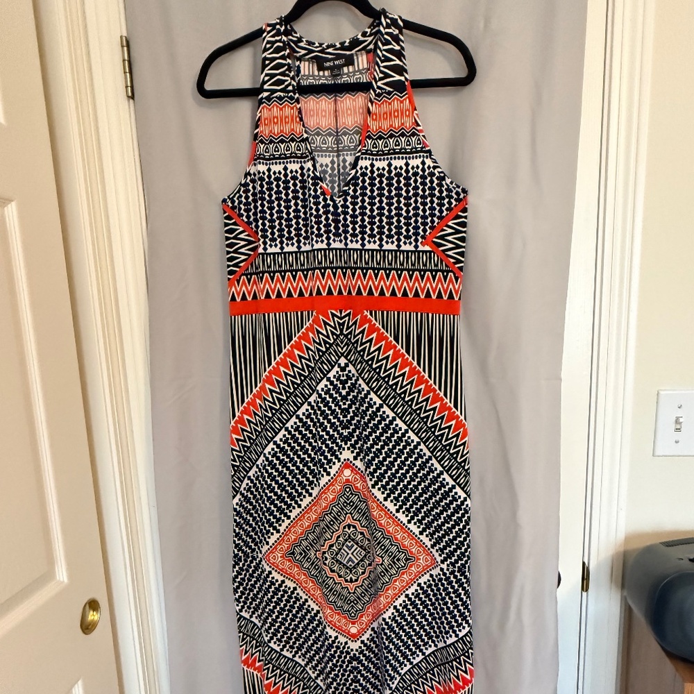 Nine West Maxi dress, size 6, side slits, stretchy/knit